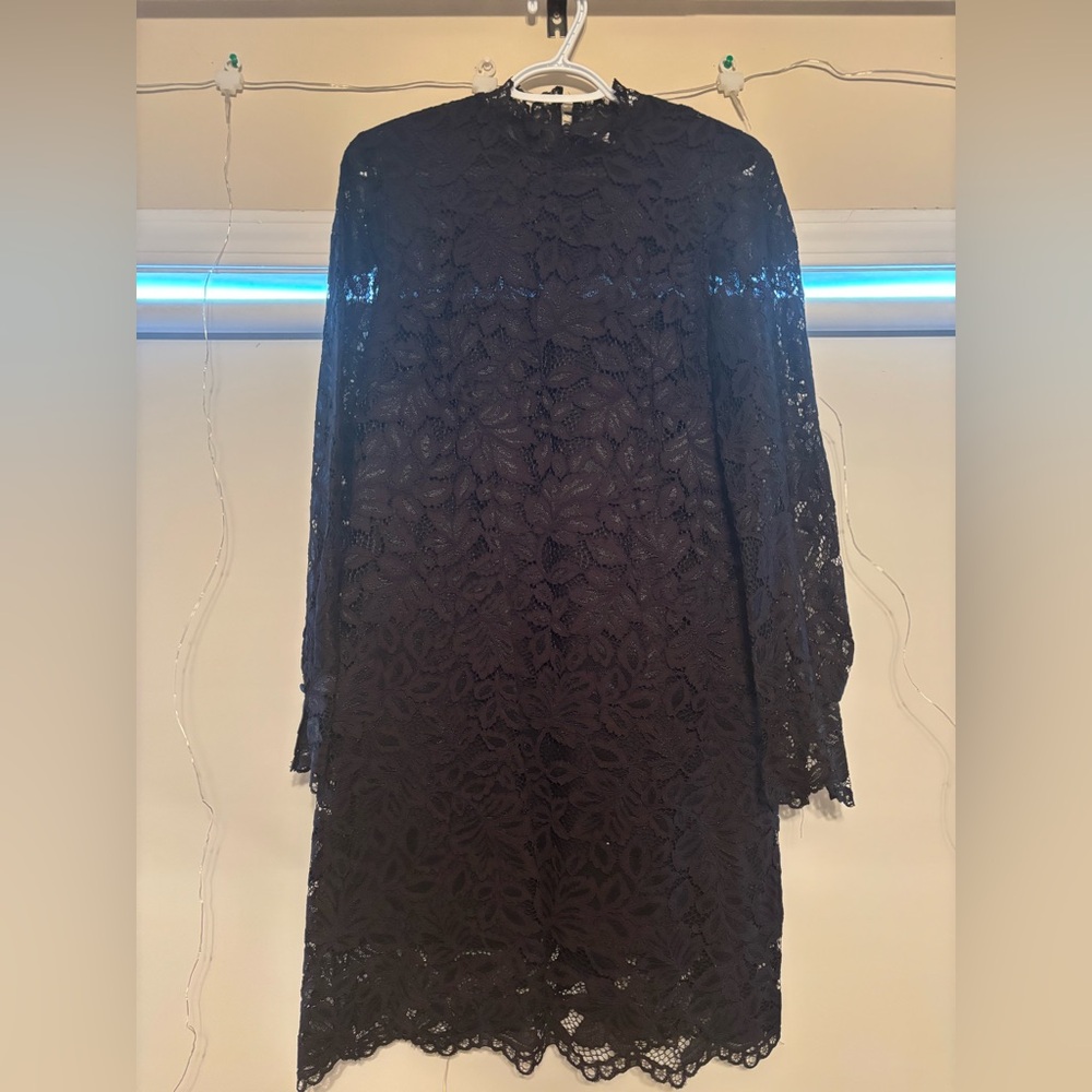 H&M Black Sheath Dress Long Sleeve Mock Neck